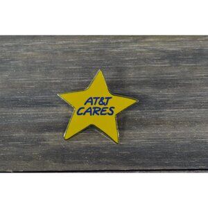 Vintage AT&T Cares Pin Gold Tone Telephone Company